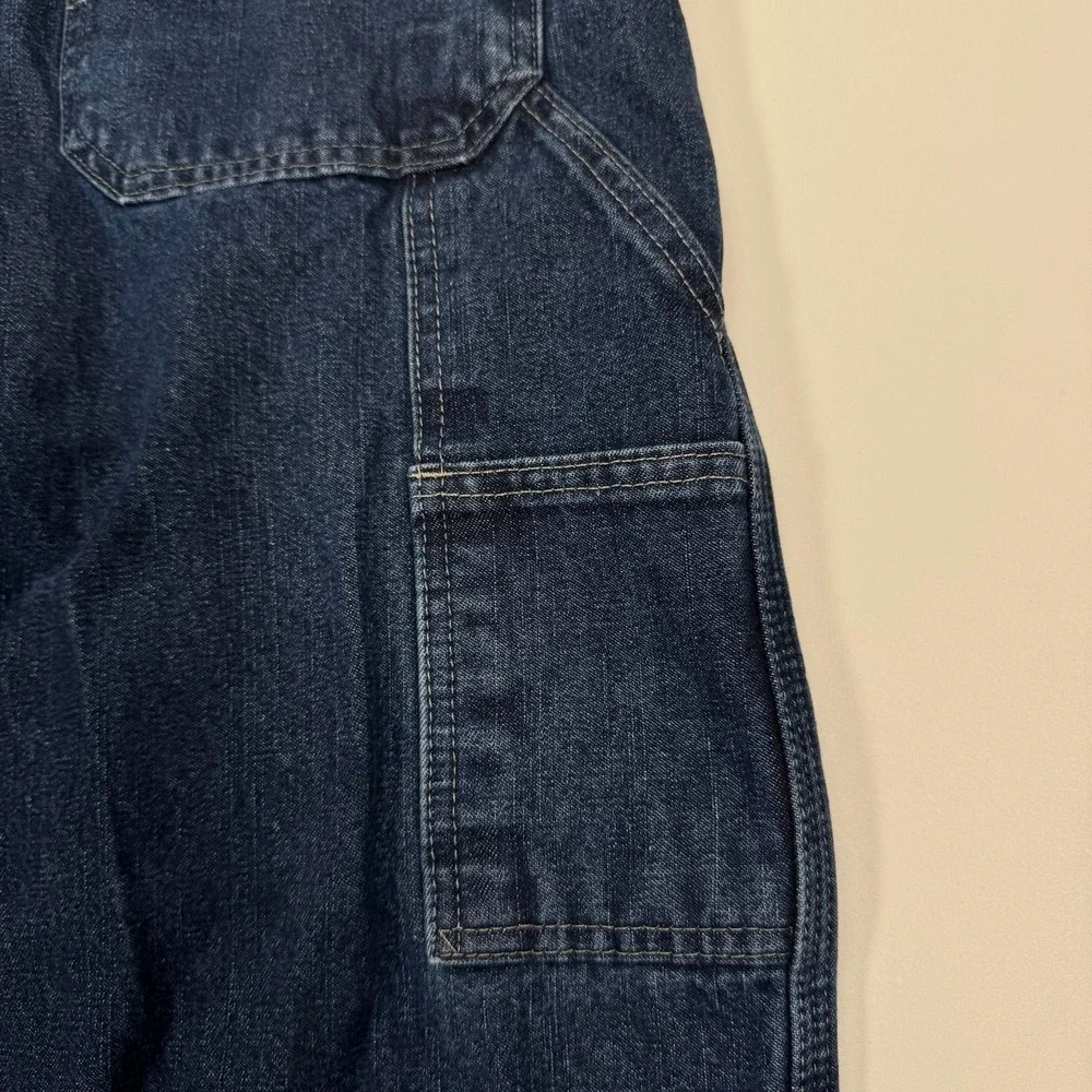 Wrangler Authentics Fleece Lined Carpenter Jeans Mens 32x29 Blue Winter Workwear